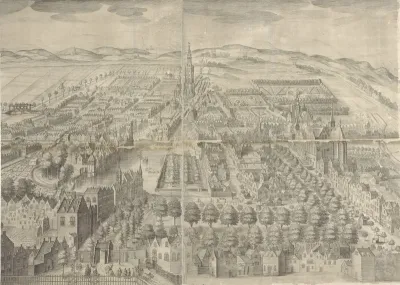 Gezicht in vogelvlucht op Den Haag (rechter plaat)