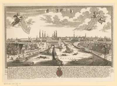 Gezicht op Amsterdam, gezien vanaf de Amstel