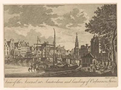 Gezicht op Amsterdam met de munttoren