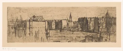 Gezicht op Amsterdam met huizen in aanbouw