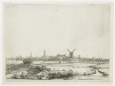 Gezicht op Amsterdam vanaf de Kadijk