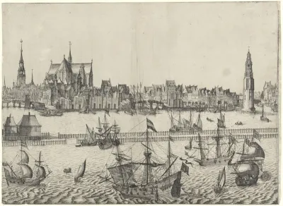 Gezicht op Amsterdam, vanaf het IJ ( plaat III)