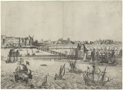Gezicht op Amsterdam, vanaf het IJ (plaat IV)