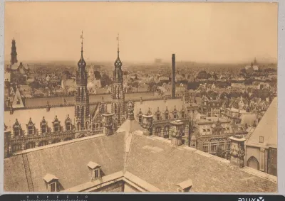 Gezicht op Amsterdam vanaf het Paleis op de Dam, naar het Postkantoor en de Westerkerk