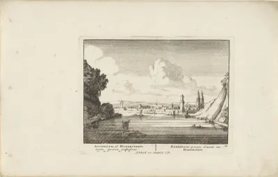 Gezicht op Andernach aan de Rijn met de Bolle Toren
