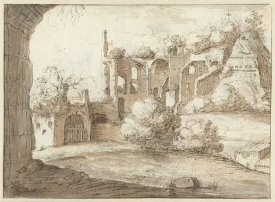 Gezicht op antieke ruïnes