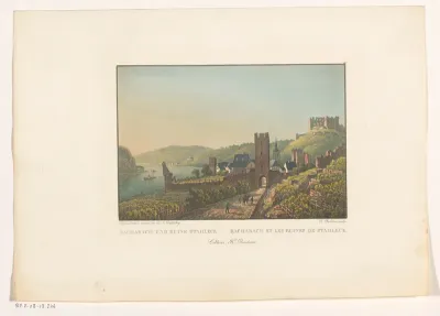 Gezicht op Bacharach en de ruïne van Stahleck