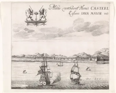 Gezicht op Batavia (linker blad)