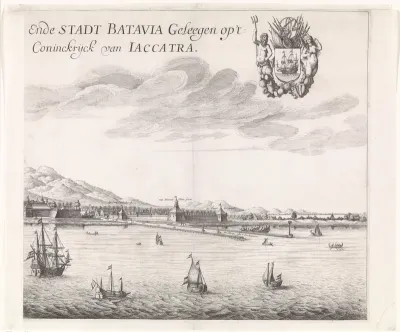 Gezicht op Batavia (rechter blad)