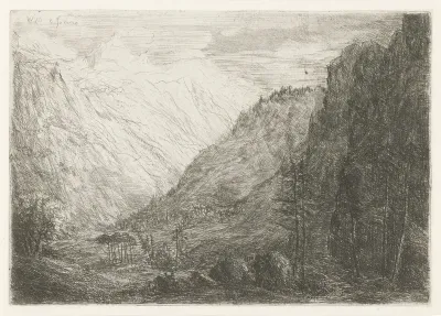 Gezicht op bergdal