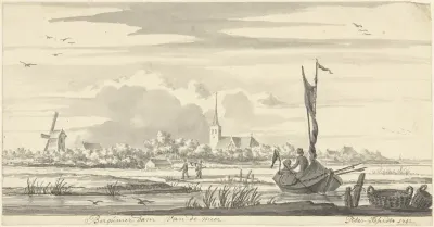 Gezicht op Bergumerdam, vanaf het Bergumermeer