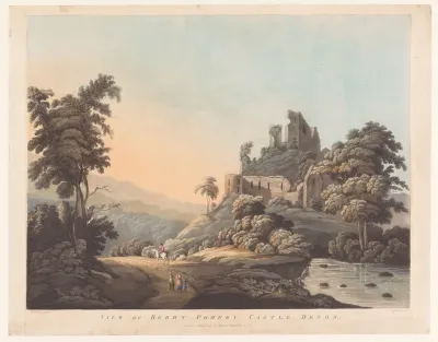Gezicht op Berry Pomeroy Castle