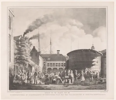 Gezicht op bierbrouwerij De Gekroonde Valk
