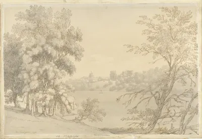 Gezicht op Blenheim Palace over het meer Blenheim