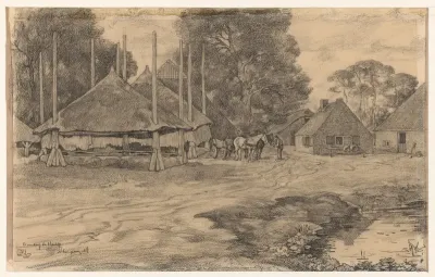 Gezicht op boerderij De Hasp te Scherpenzeel