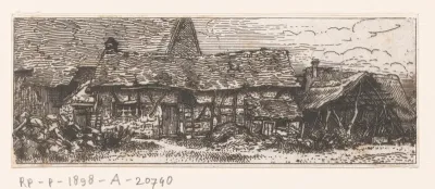 Gezicht op boerenwoningen
