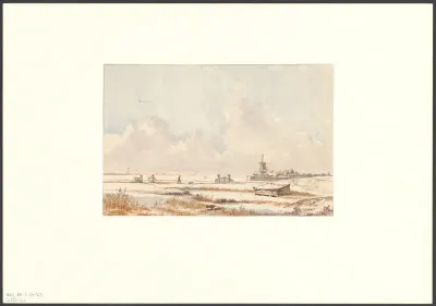 Gezicht op bolwerk Blaauwhoofd en molen De Bok