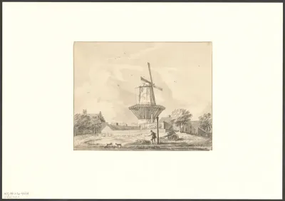 Gezicht op bolwerk Schinkel en molen De Roomolen