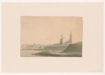 Gezicht op Breda vanaf de rivier