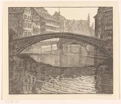 Gezicht op bruggen in een stad