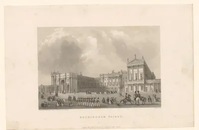 Gezicht op Buckingham Palace te Londen