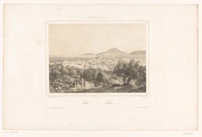 Gezicht op Capri in de baai van Napels