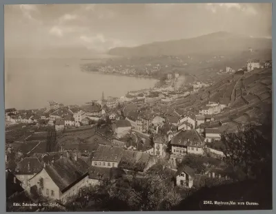 Gezicht op Clarens in Montreux, Zwitserland
