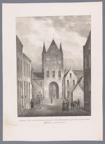 Gezicht op de Aa poort te Groningen aan de oostkant