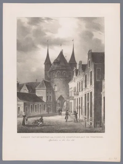 Gezicht op de Aa poort te Groningen aan de westkant