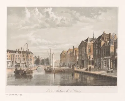 Gezicht op de Aalmarkt in Leiden