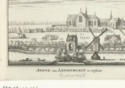 Gezicht op de abdij Leeuwenhorst, 1560