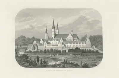 Gezicht op de abdij van Egmond