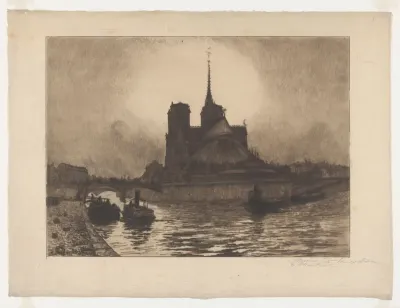 Gezicht op de achterkant van de Notre-Dame te Parijs