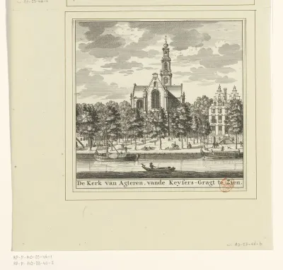 Gezicht op de achterkant van de Westerkerk te Amsterdam