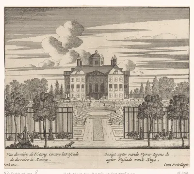 Gezicht op de achterkant van Huis ten Bosch