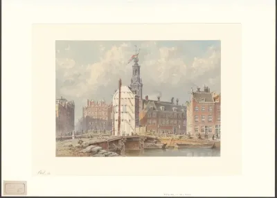 Gezicht op de afbraak van de Engelse Huizen