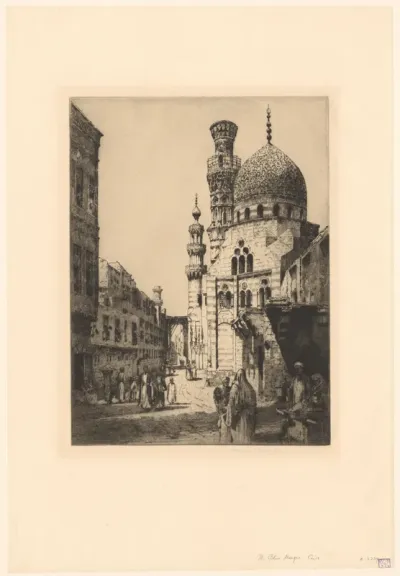 Gezicht op de Al-Azhar-moskee in Cairo