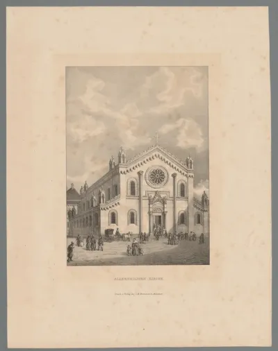 Gezicht op de Allerheiligen-Hofkirche in München