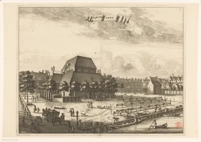 Gezicht op de Amstelkerk te Amsterdam