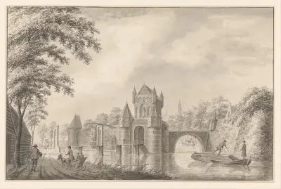 Gezicht op de Amsterdamse Poort in Haarlem