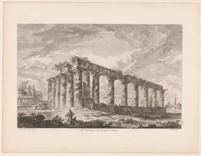 Gezicht op de Apollo-tempel van Korinthe