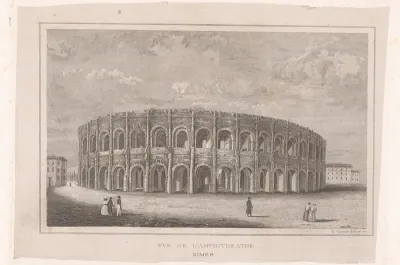 Gezicht op de Arena van Nîmes