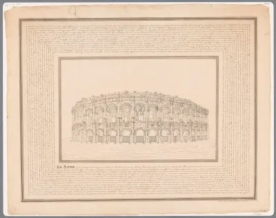 Gezicht op de Arena van Nîmes
