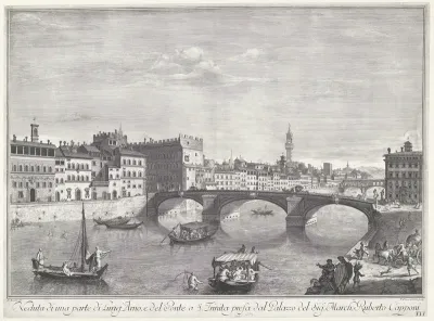 Gezicht op de Arno te Florence
