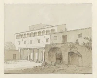 Gezicht op de Aventijn in Rome, met de kerk van S. Saba, Abbate