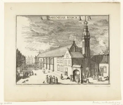 Gezicht op de Bakenesserkerk te Haarlem