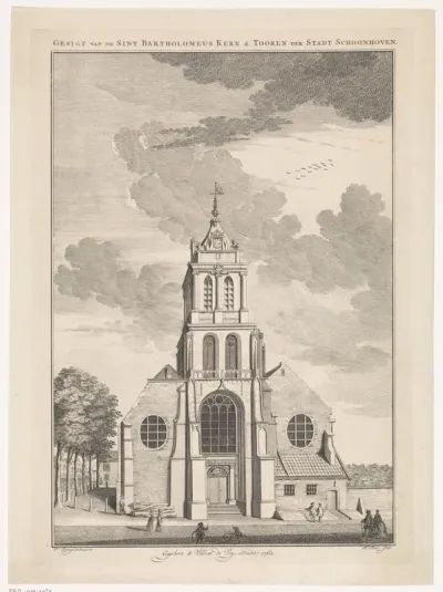 Gezicht op de Bartholomeüskerk te Schoonhoven
