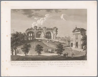 Gezicht op de Basilica van Maxentius en de Santa Francesca Romana