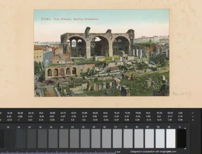 Gezicht op de Basilica van Maxentius te Rome