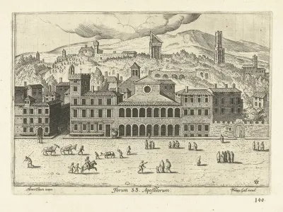 Gezicht op de basiliek dei Santi Apostoli